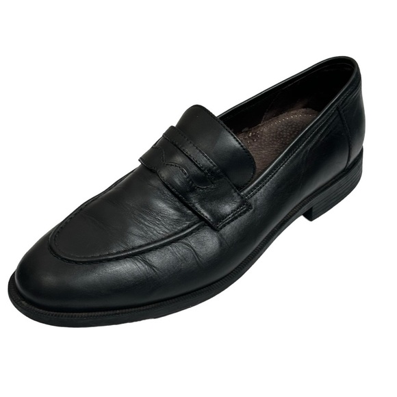 Men’s Cole Haan Black Genuine Leather Penny Loafer Rubber Outer Sole Size 10.5 M - Picture 1 of 9